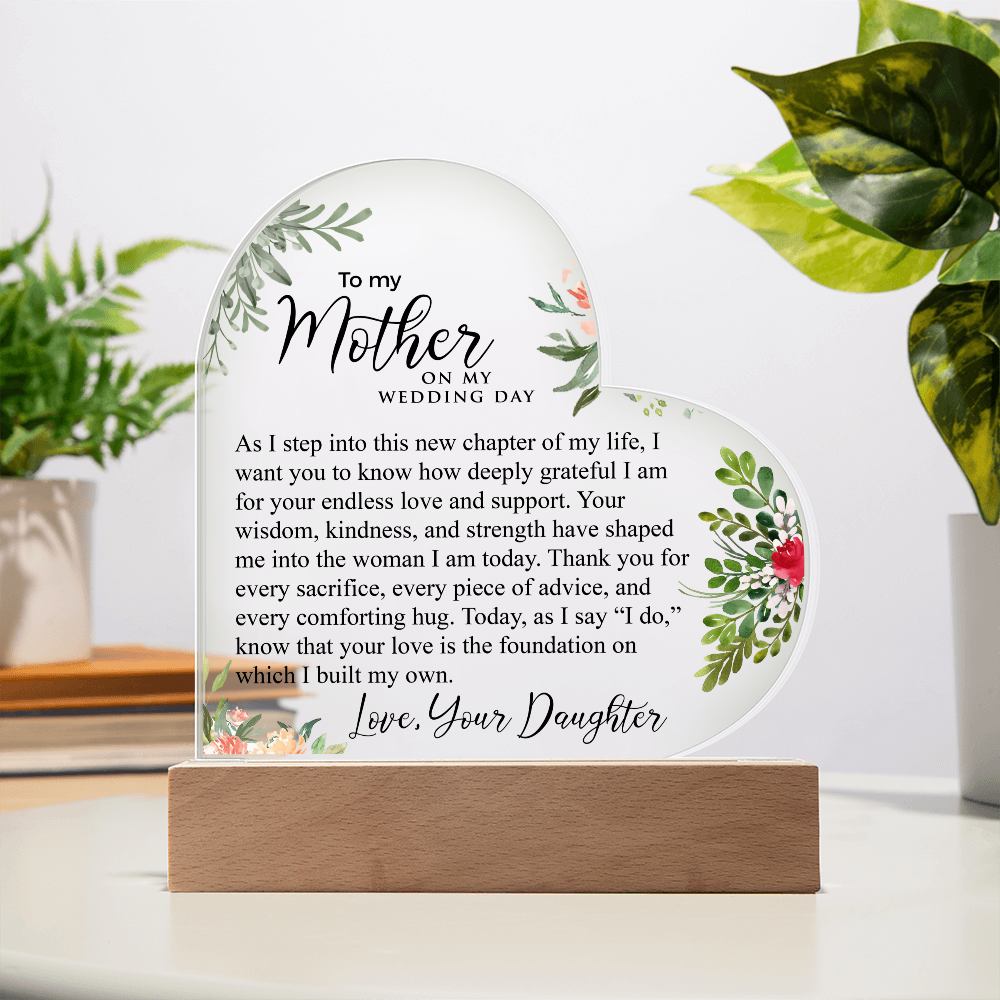 To My Mother | Acrylic Heart Plaque