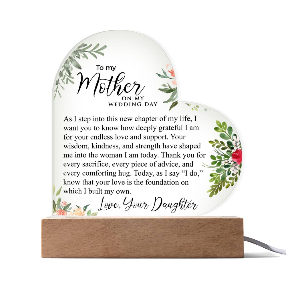 To My Mother | Acrylic Heart Plaque