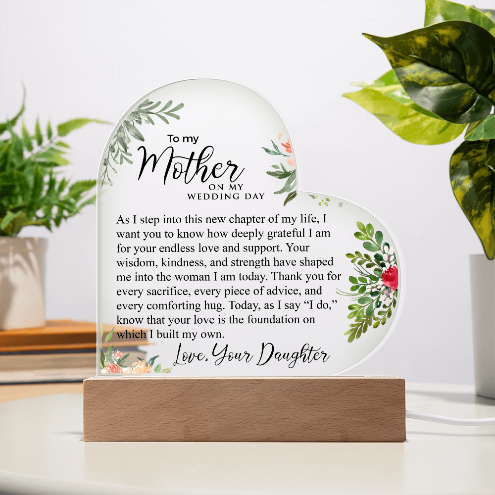 To My Mother | Acrylic Heart Plaque