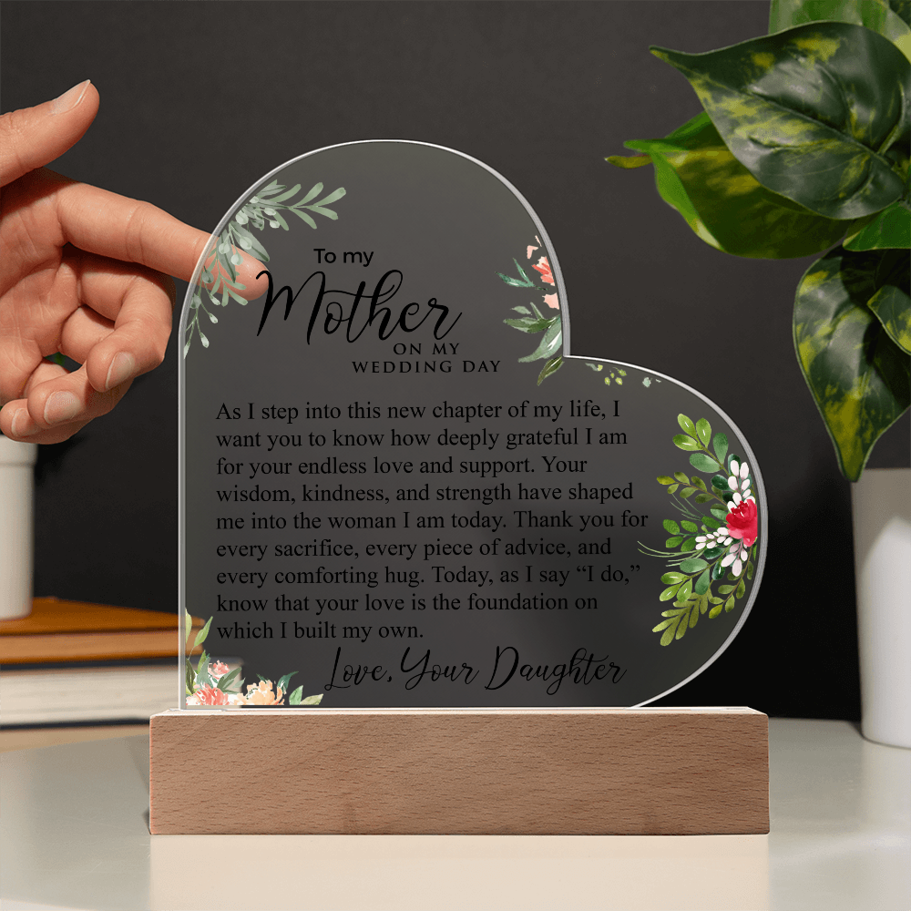 To My Mother | Acrylic Heart Plaque