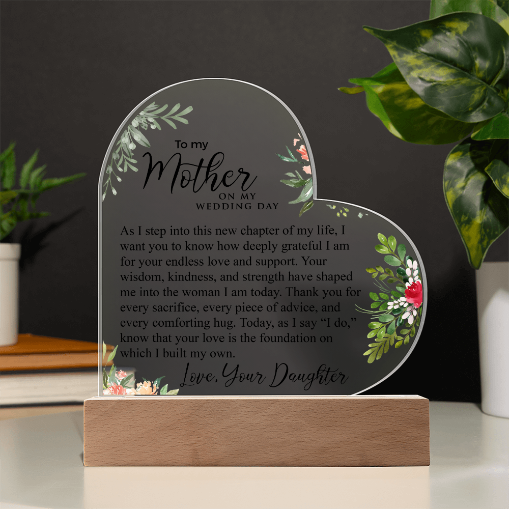 To My Mother | Acrylic Heart Plaque
