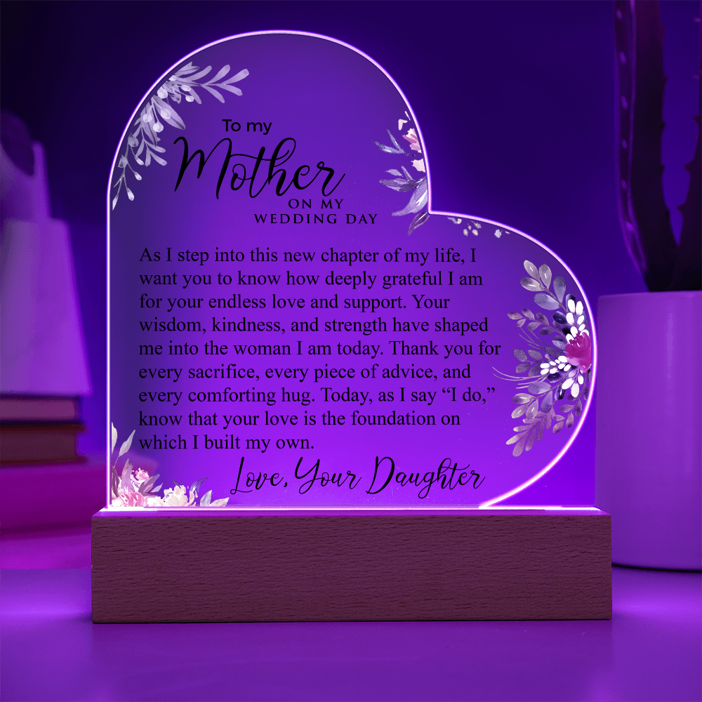 To My Mother | Acrylic Heart Plaque
