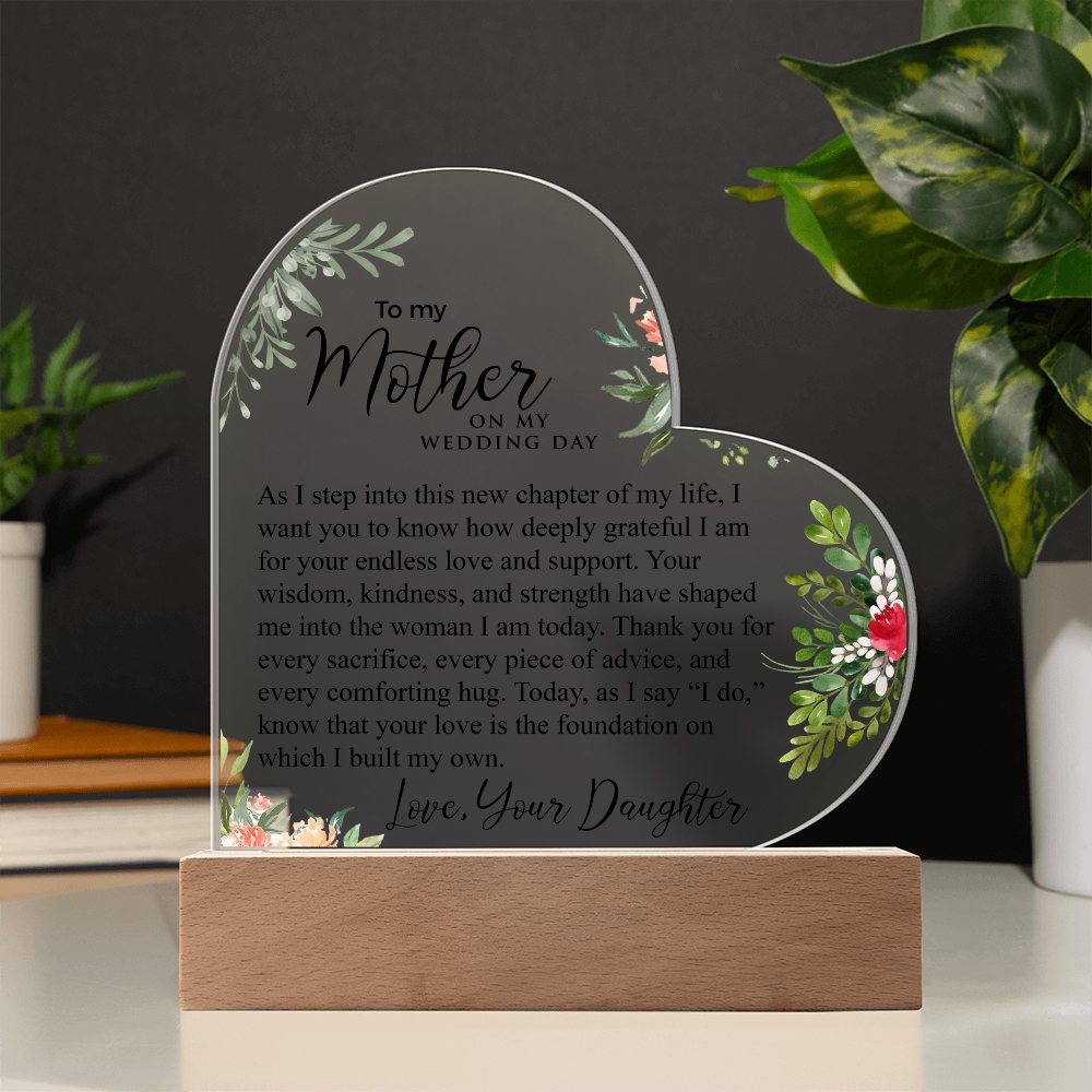 To My Mother | Acrylic Heart Plaque