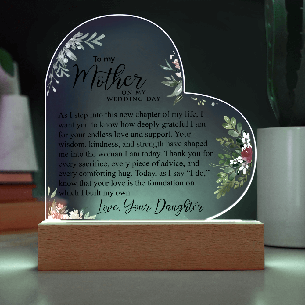 To My Mother | Acrylic Heart Plaque